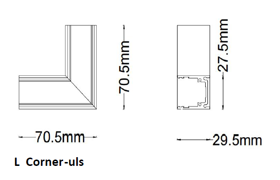 Lux Select Magnetisch Inbouw Hoekprofiel 90° – Zwart